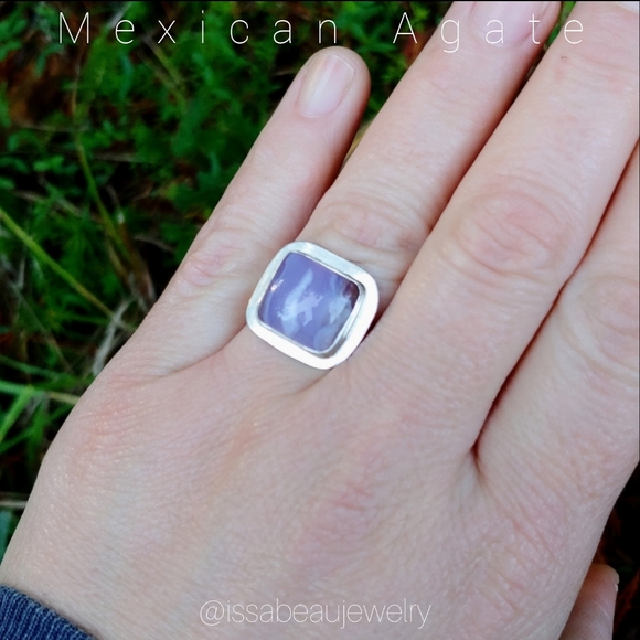 *SOLD* Rare Purple Agate Artisan Made Sterling Silver Ring - Issabeau Jewelry - Picture 5 of 9